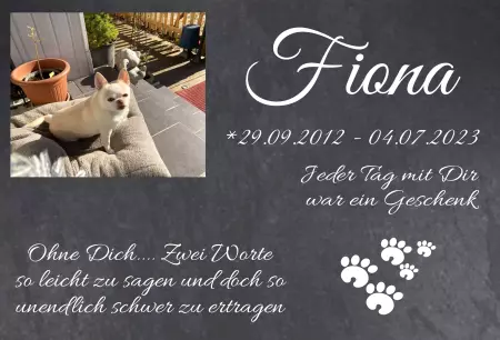 bedrucktGedenktafel Fiona Bild